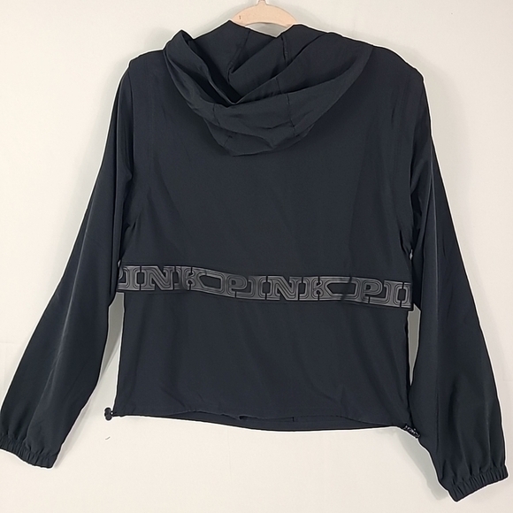 NEW Victoria's Secret PINK Zip It Windbreaker Jacket Half Zip Hoodie Black Sz S - Picture 7 of 9